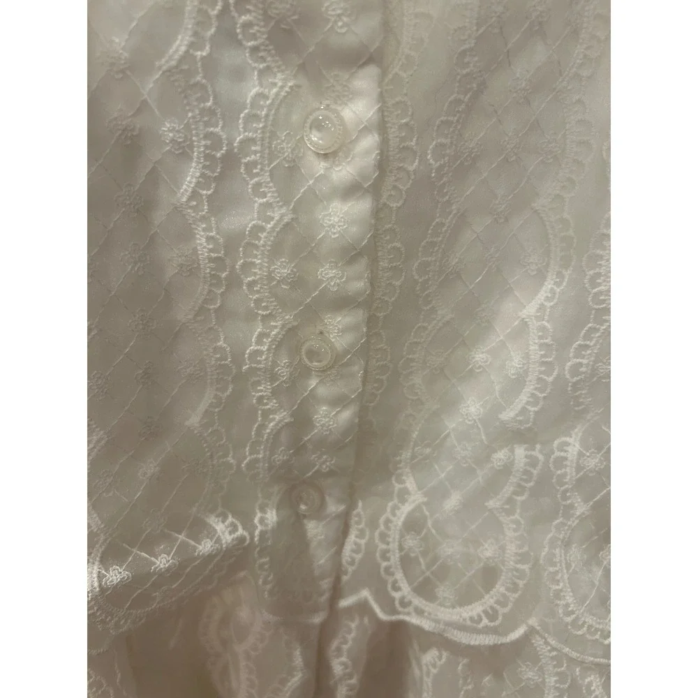Janie & Jack‎ Lace Special Occasion Dress White Sleeveless Tiered Scalloped Hem